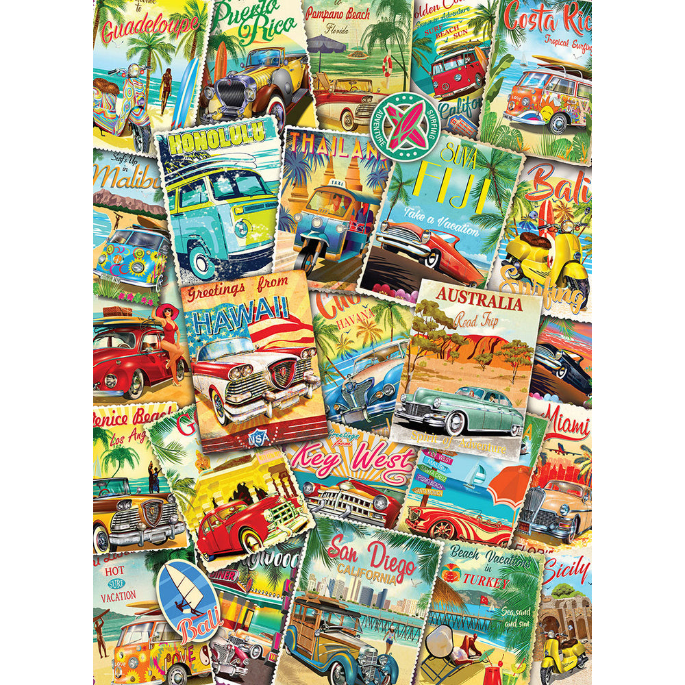 Puzzle - Vintage Travel Collage 1000pc