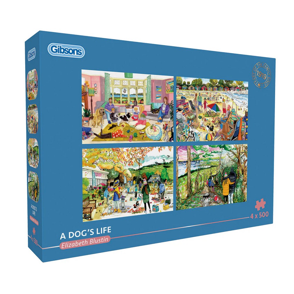 Puzzle - Gibsons - A Dog's Life 4 X 500Pc