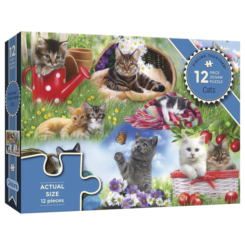 Puzzle - Piecing Together Cats 12Pc