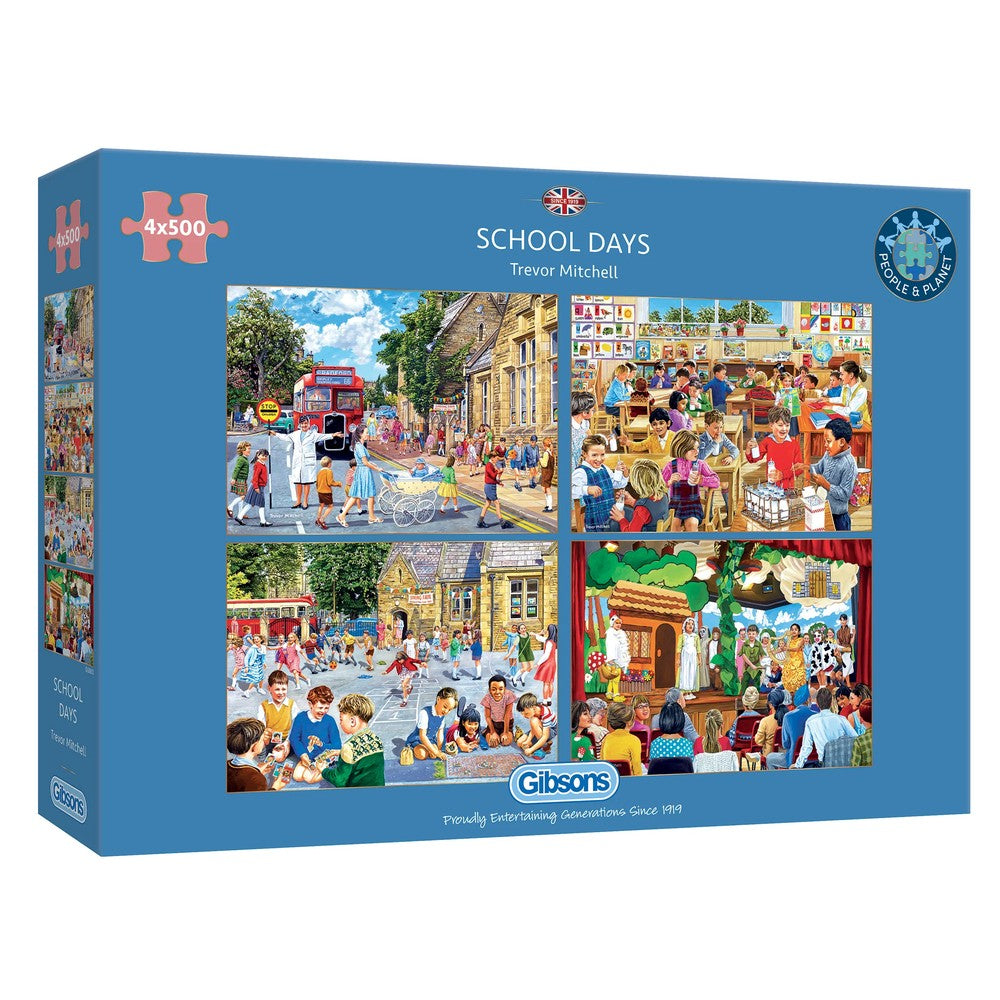 Puzzle - School Days 4 X 500Pc