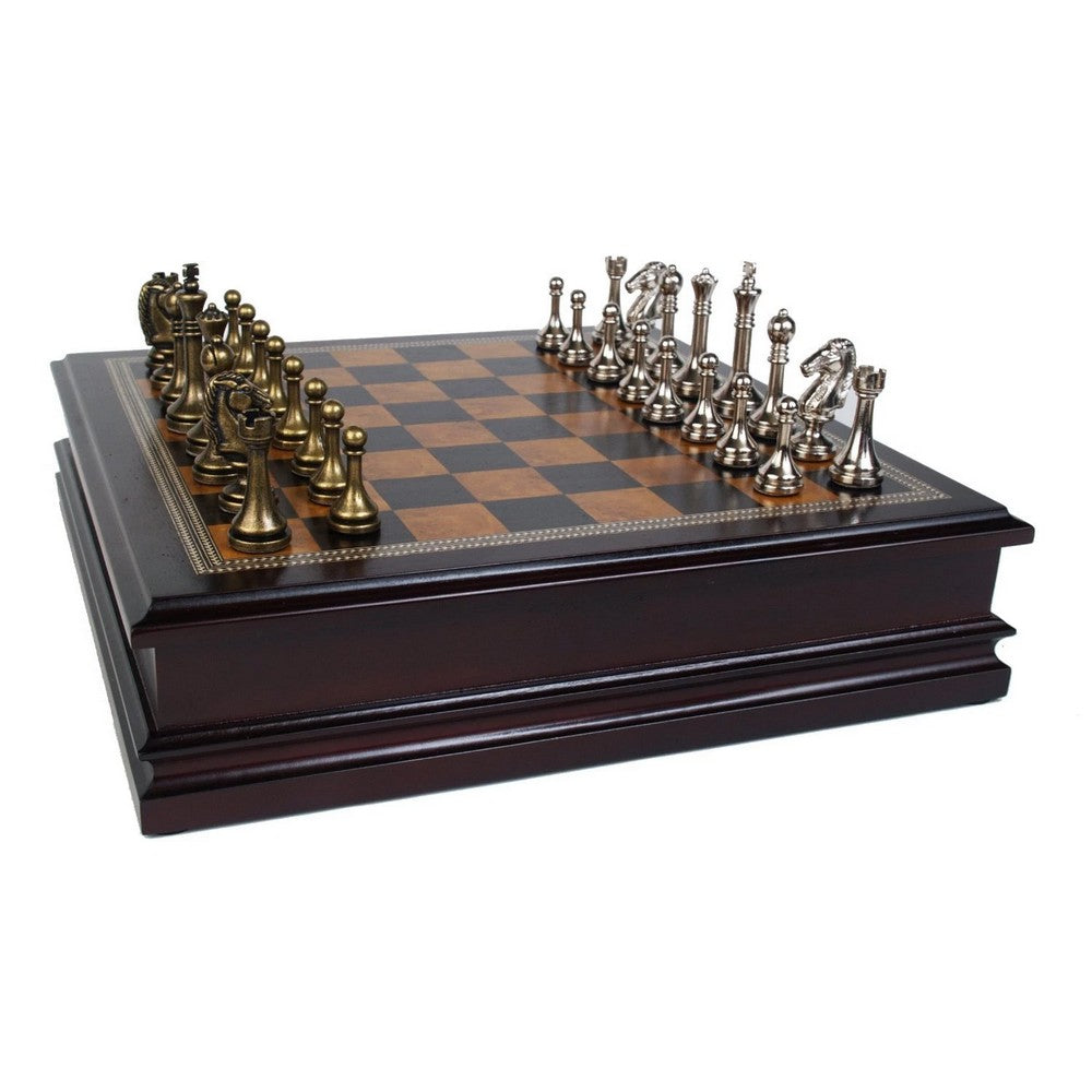 Chess;Metal 12"Inlaid