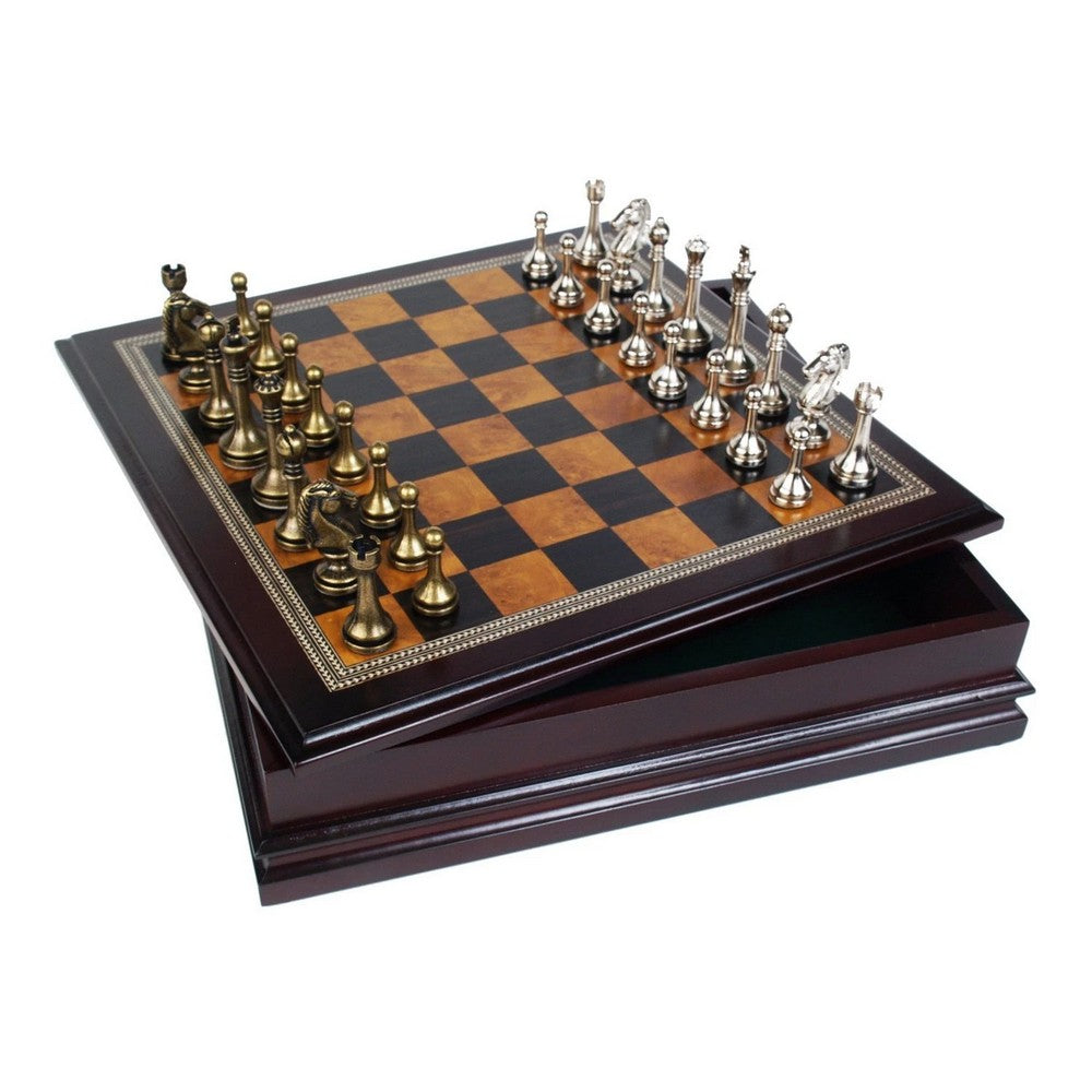 Chess;Metal 12"Inlaid