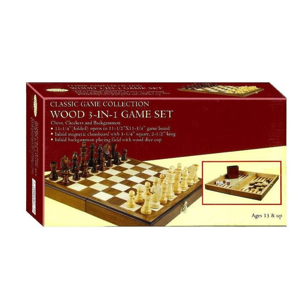Combo; Chess 3In1 Walnut Magn;