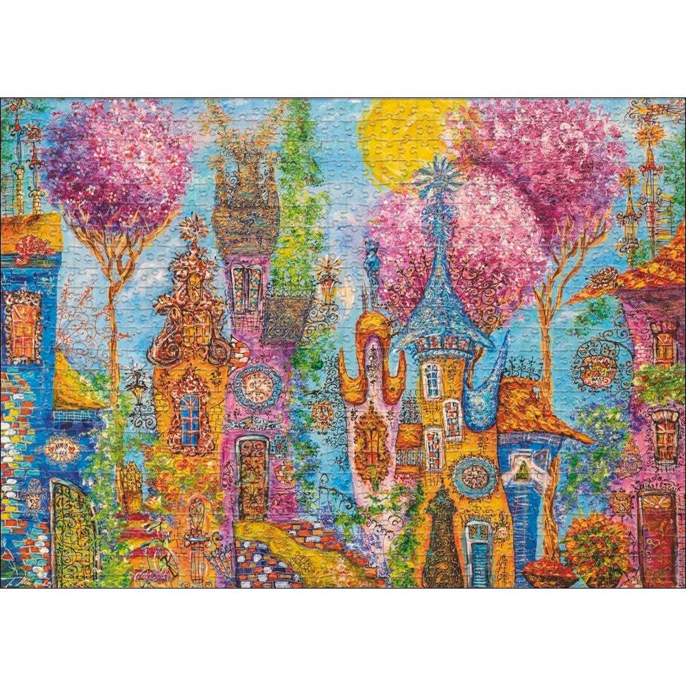 Puzzle - Charming Village; Pink Trees
