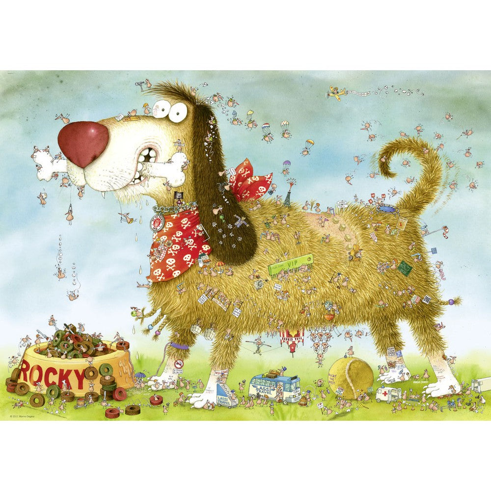 Puzzle - Heye - Triangular Box - Degano; Dog's Life 1000Pc