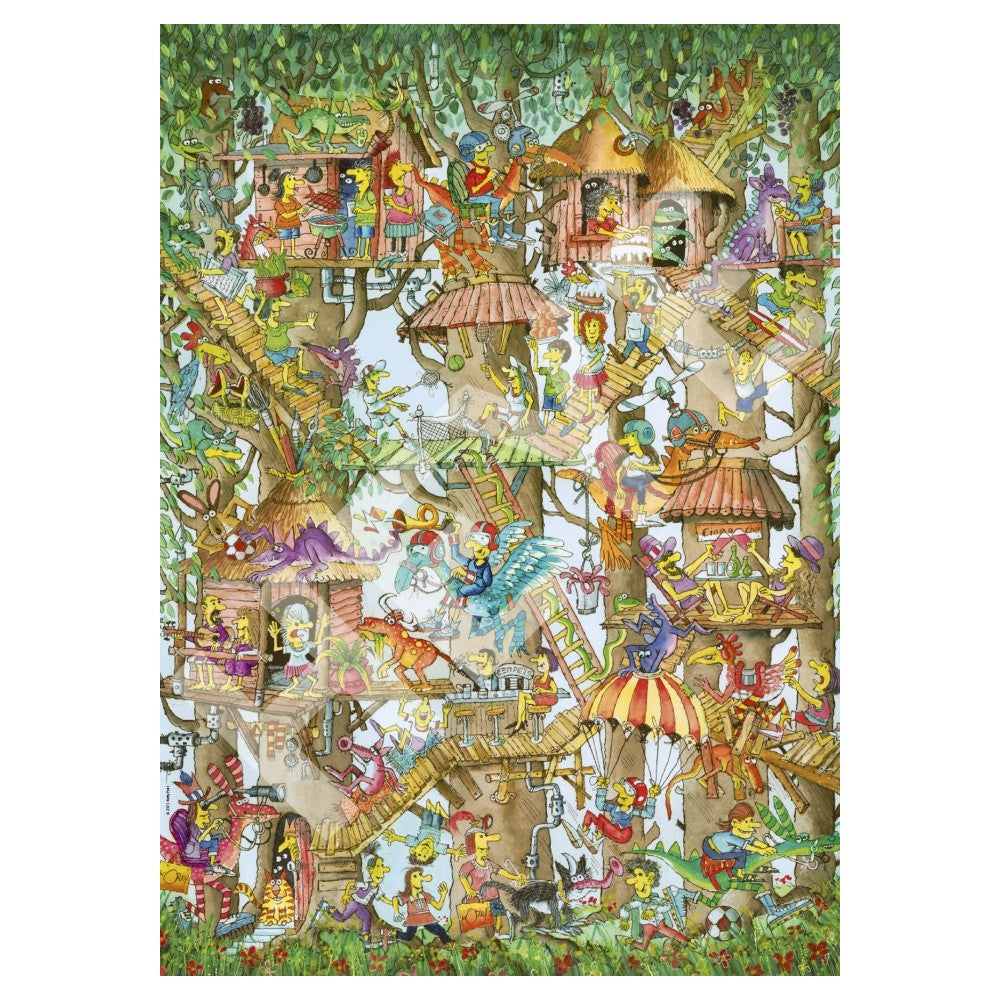 Puzzle - Heye - Triangular Box - Korky Paul; Tree Lodges 1000Pc