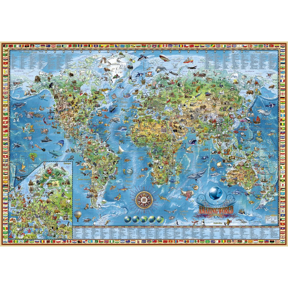 Puzzle - Heye - Map Art; Amazing World 2000Pc
