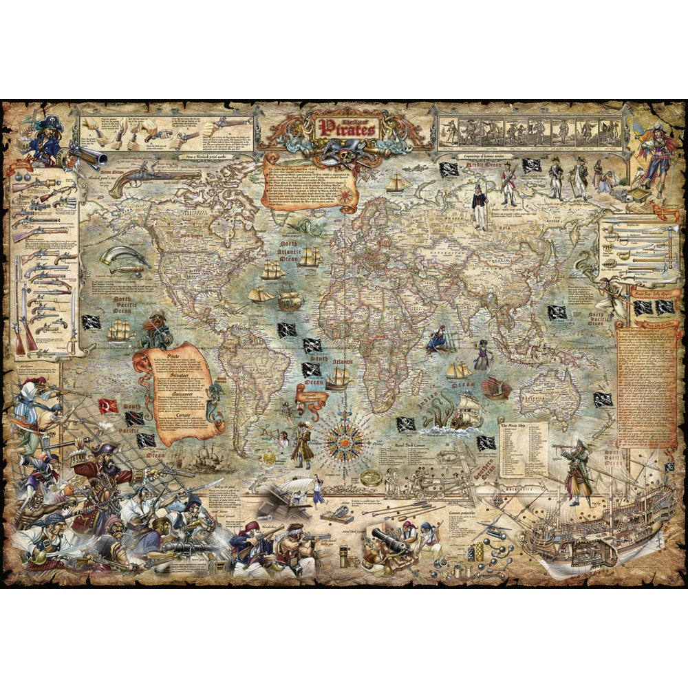 Puzzle - Heye - Map Art; Pirate World 2000Pc