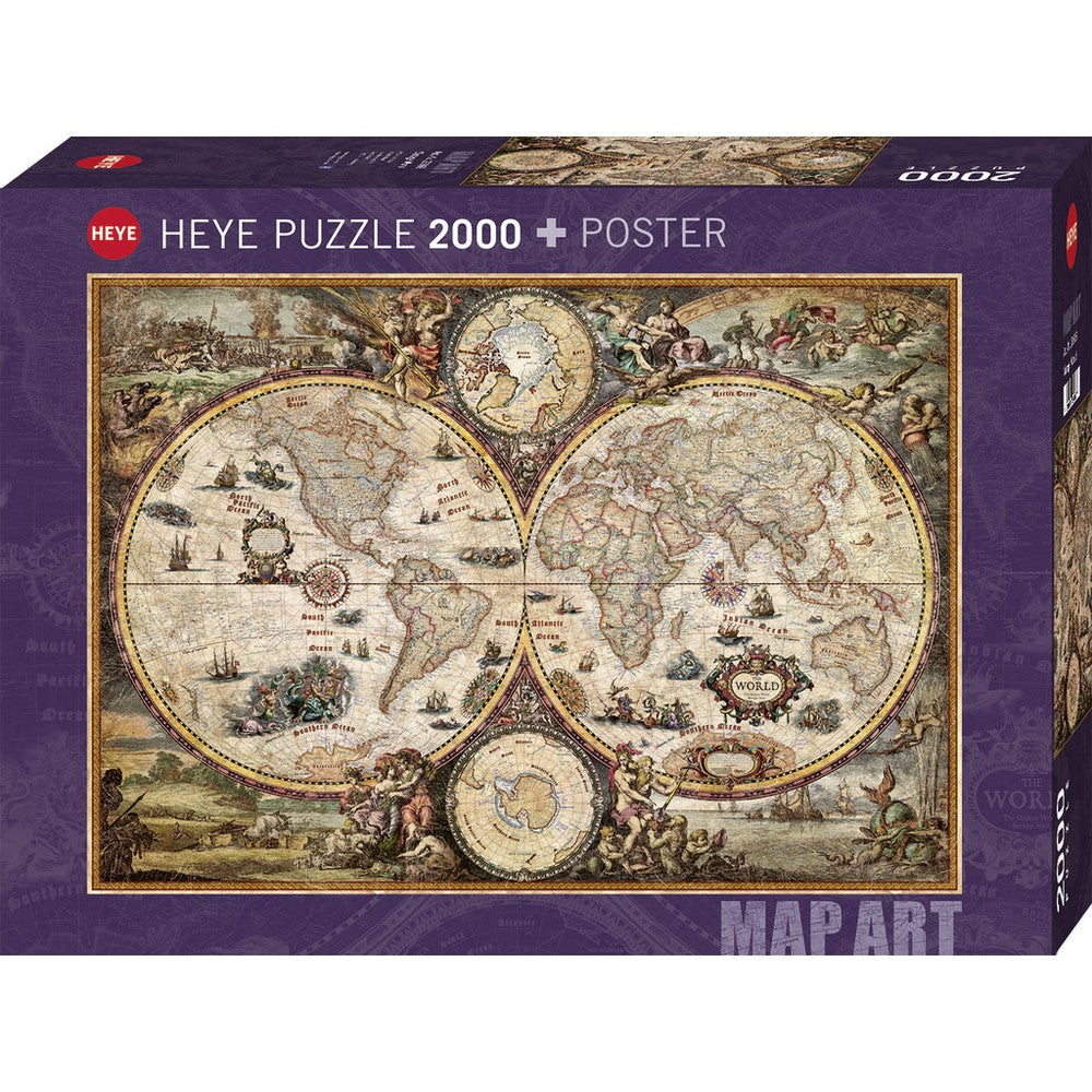 Puzzle - Map Art; Vintage World 2000Pc