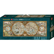 Puzzle - Heye - Panorama; Hemisphere Map 6000P