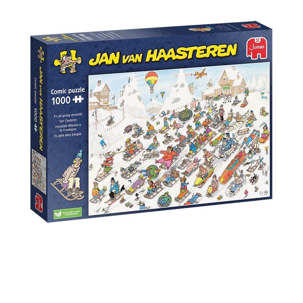 Puzzle - Jumbo Jan van Haasteren - All Going Downhill 1000Pc (Rectangular Box)