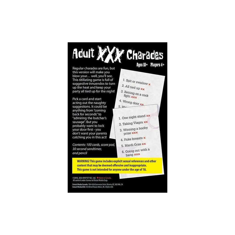 Adult Xxx Charades Card Game