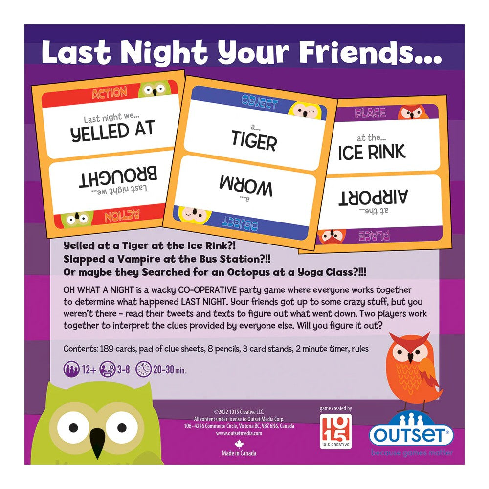 Oh What A Night Party Game