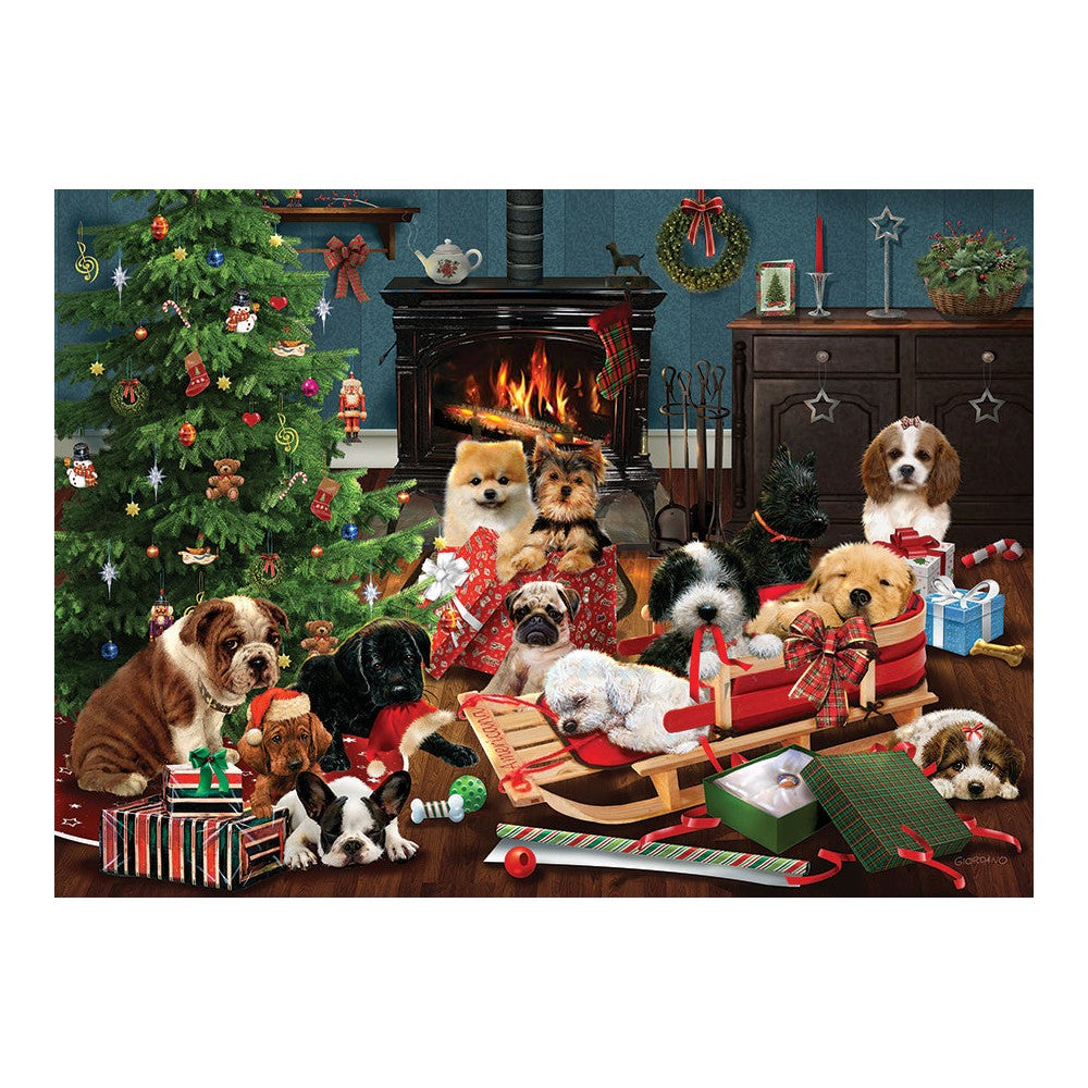 Puzzle - Cobble Hill - Christmas Puppies 500Pc