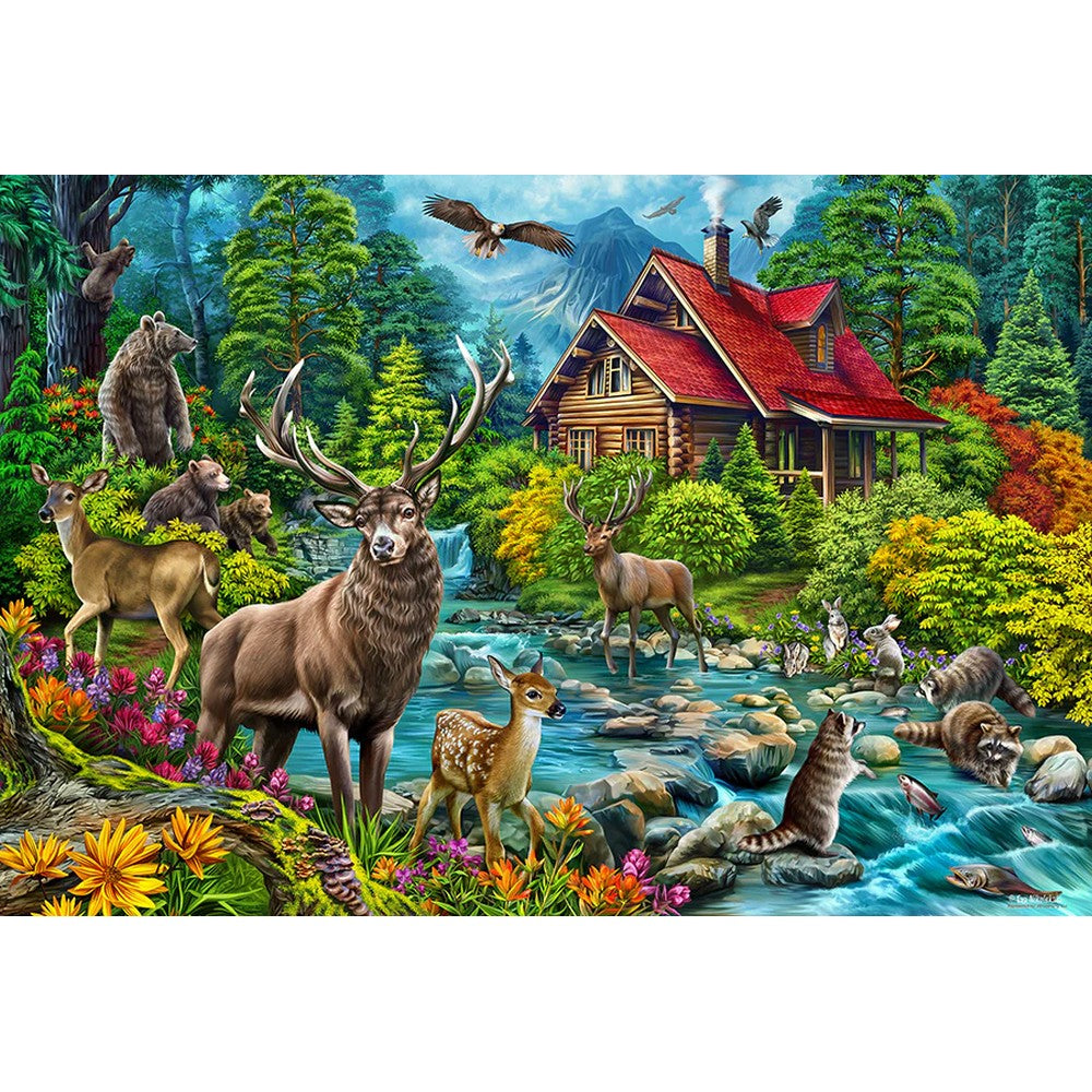 Puzzle - Cobble Hill - Red-Roofed Cabin 2000Pc