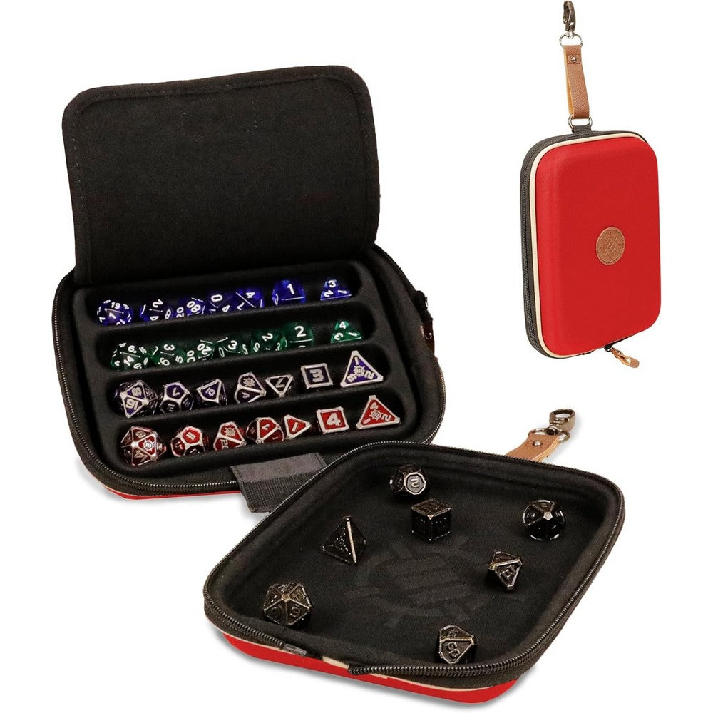 U2 ENHANCE Designer Edition Dice Tray - Dice Case and Dice Holder (28+ Dice & EVA Shell) (Red)