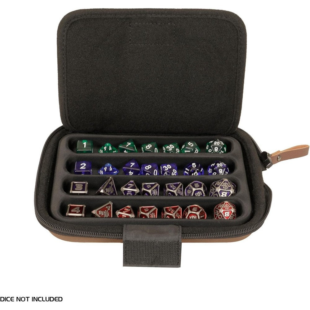 U2 ENHANCE Designer Edition Dice Tray - Dice Case and Dice Holder (28+ Dice & EVA Shell) (Tan)