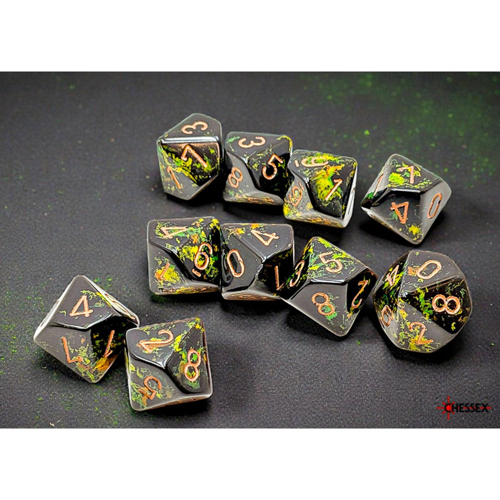 U2 CHX 24205 Brush Deep Forest/gold Set of Ten d10s