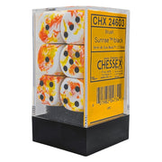 U2 CHX 24603 Brush Sunrise/black 16mm d6 Dice Block (12 dice)