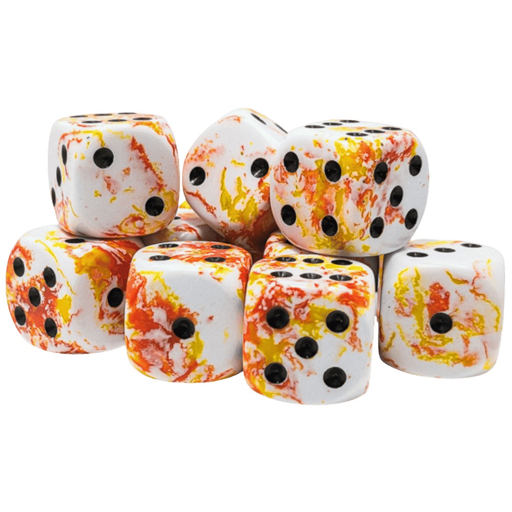 U2 CHX 24603 Brush Sunrise/black 16mm d6 Dice Block (12 dice)