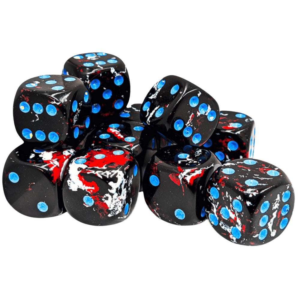 U2 CHX 24608 Brush Dark Side/blue 16mm d6 Dice Block (12 dice)