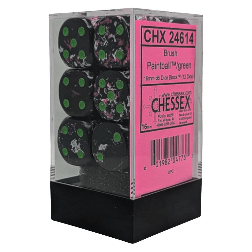 U2 CHX 24614 Brush Paintball/green 16mm d6 Dice Block (12 dice)