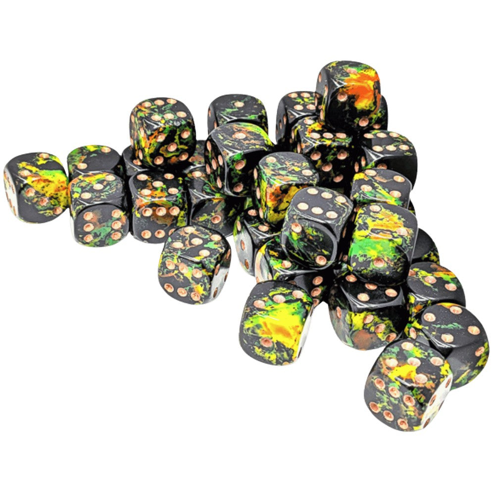 U2 CHX 24805 Brush Deep Forest/gold 12mm d6 Dice Block (36 dice)