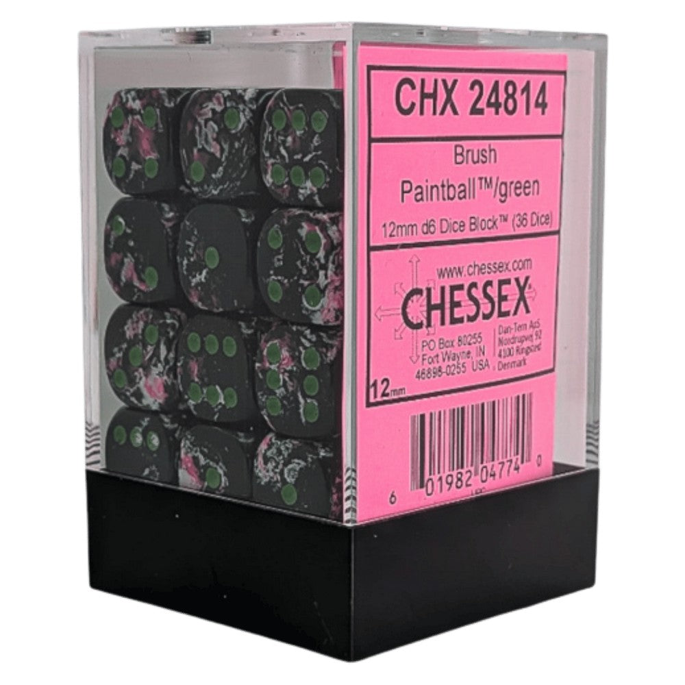 U2 CHX 24814 Brush Paintball/green 12mm d6 Dice Block (36 dice)