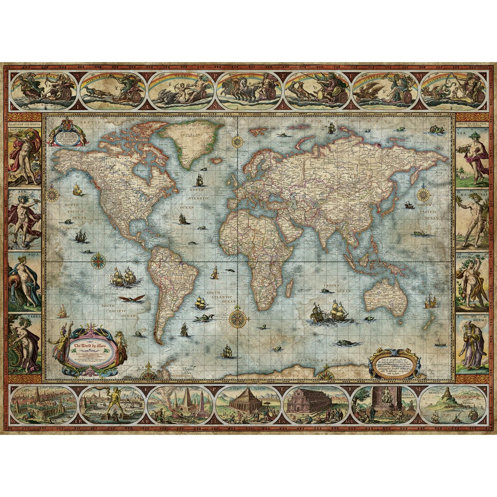 Puzzle - Heye - Zigic; Map Art, Willem Blaeu World 1500pc