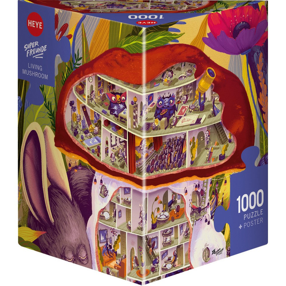 Puzzle - Heye - Triangular Box - Steyer; Living Mushroom 1000pc