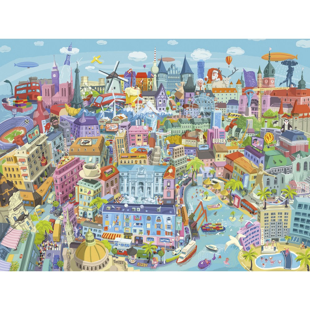 Puzzle - Heye - Triangular Box - Vidak; Good Old Europe 1500pc