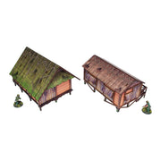 WW2 Pacific Jungle Huts (2) PREPAINTED [28mm/1:56]