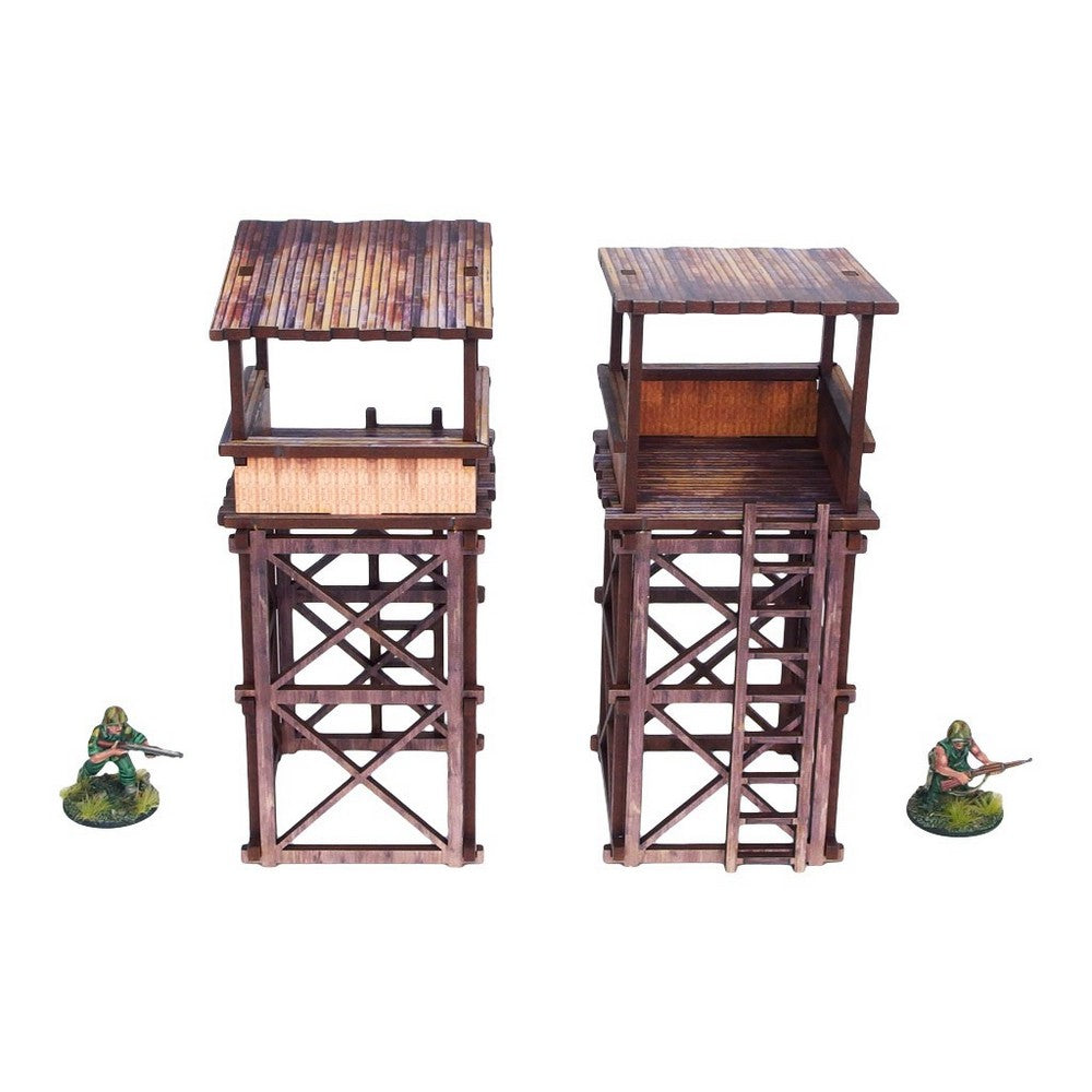 WW2 Pacific Guard Tower (2) PREPAINTED [28mm/1:56]