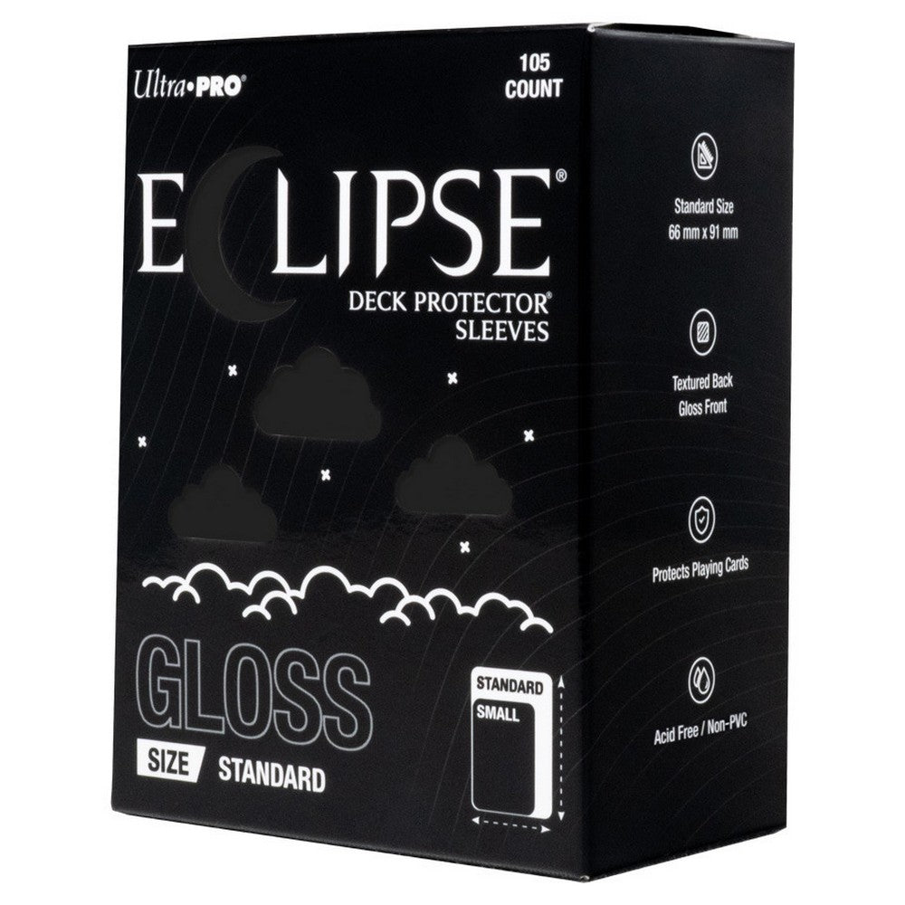 Ultra Pro: UP16700 ECLIPSE Gloss Standard DECK PROTECTOR Sleeves: Jet Black - 105ct