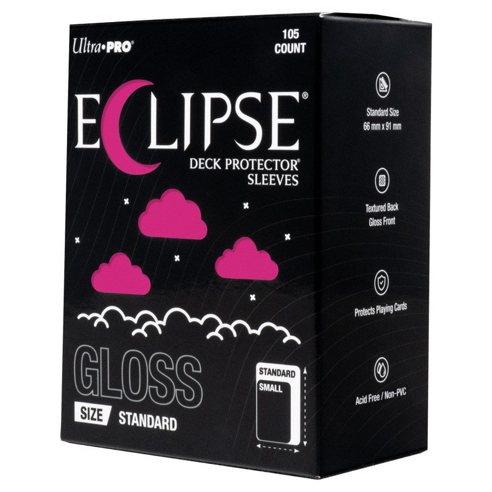 Ultra Pro: UP16708 ECLIPSE Gloss Standard DECK PROTECTOR Sleeves: Hot Pink - 105ct