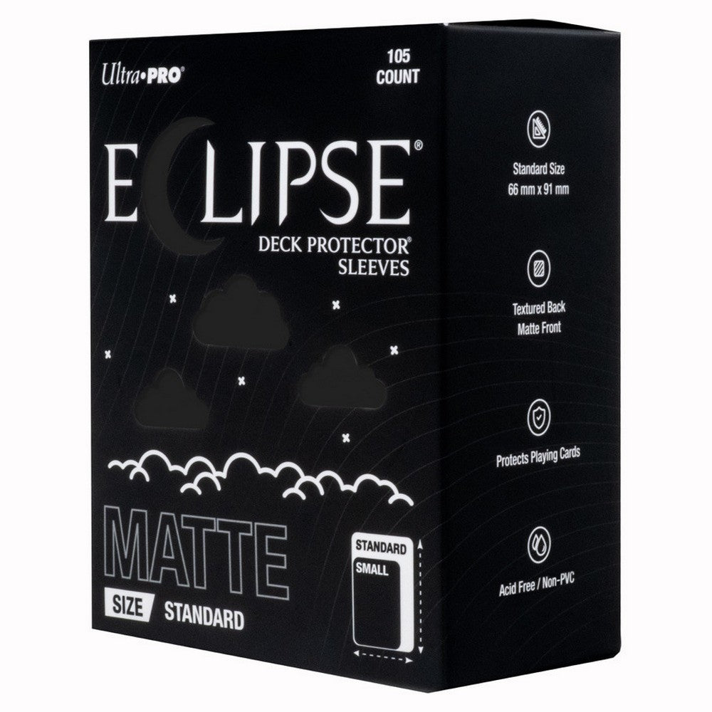 Ultra Pro: UP16680 ECLIPSE Matte Standard DECK PROTECTOR Sleeves: Jet Black - 105ct