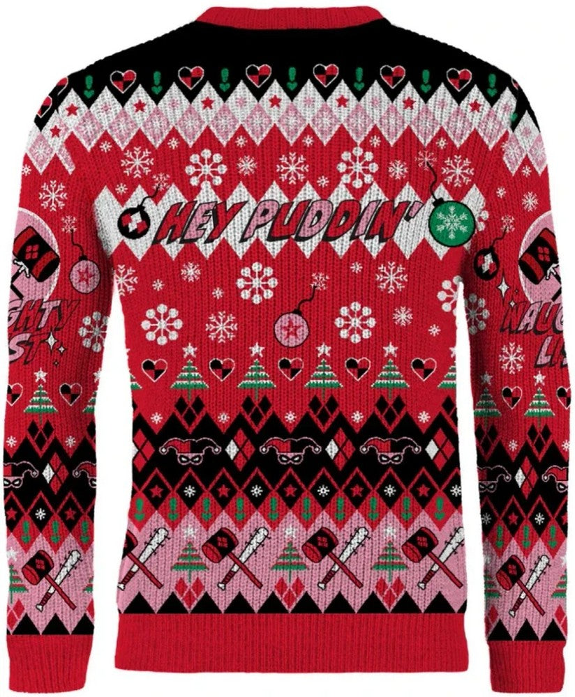 Harley Quinn: Hey Puddin Christmas Jumper (Size L)
