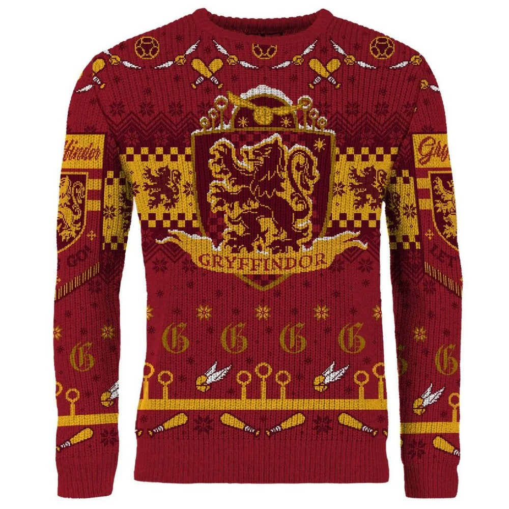 Harry Potter: Gryffindor Quidditch Christmas Jumper (Size: XXL)