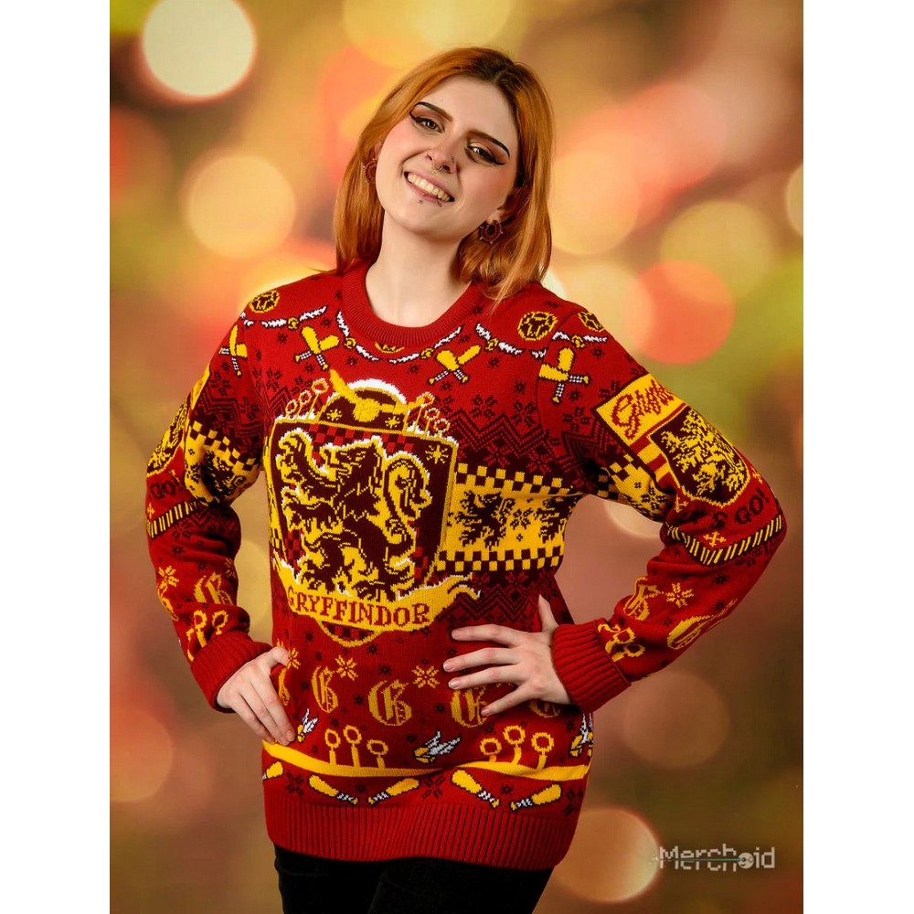 Harry Potter: Gryffindor Quidditch Christmas Jumper (Size: XXXL)