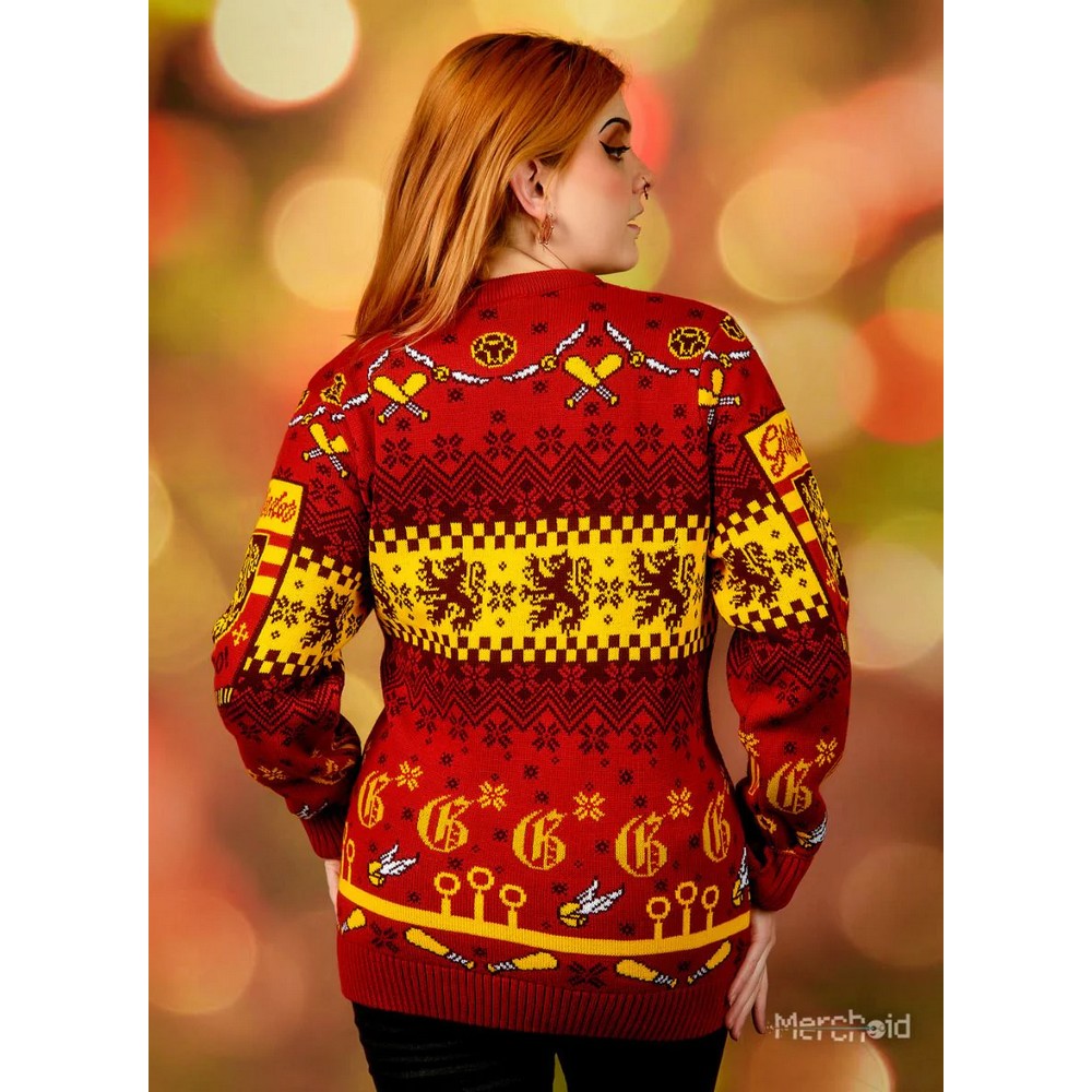 Harry Potter: Gryffindor Quidditch Christmas Jumper (Size: XXXXL)