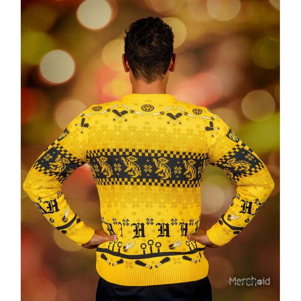 Harry Potter: Hufflepuff Quidditch Christmas Jumper (Size: L)