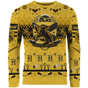 Harry Potter: Hufflepuff Quidditch Christmas Jumper (Size: M)