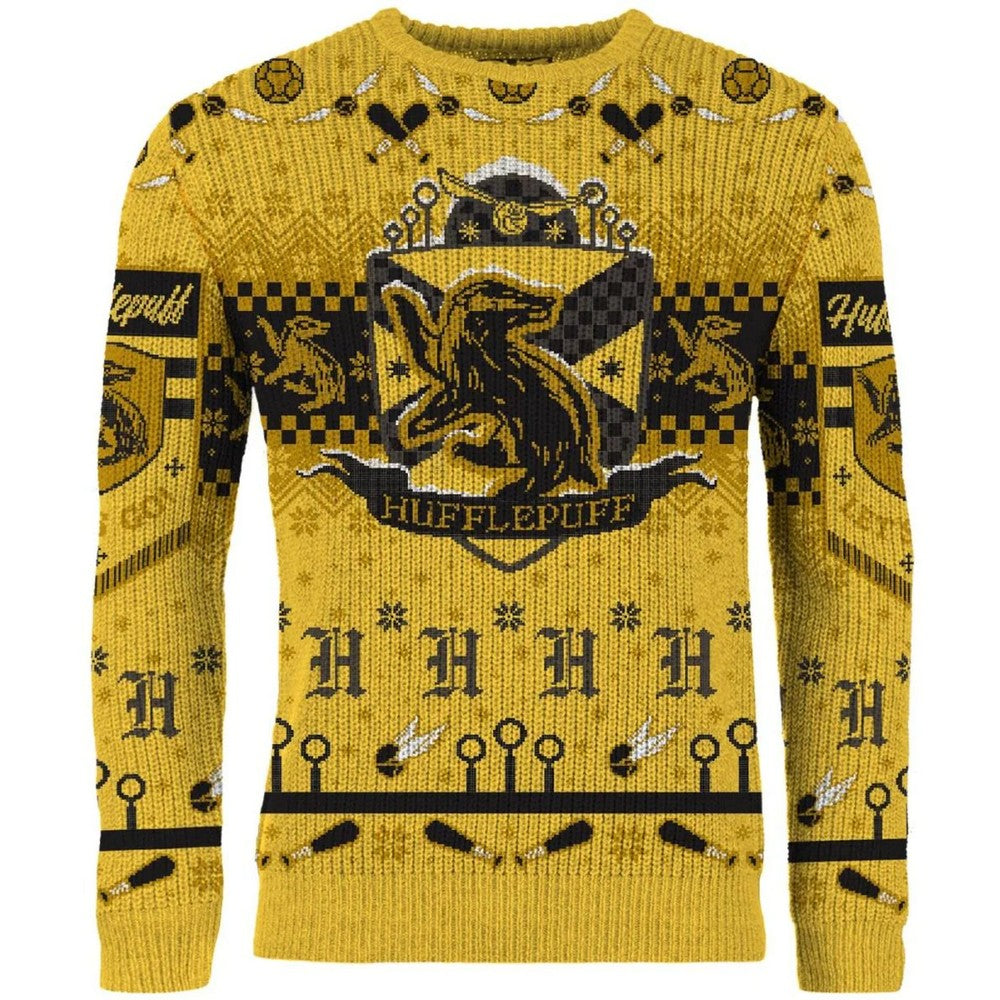 Harry Potter: Hufflepuff Quidditch Christmas Jumper (Size: XL)