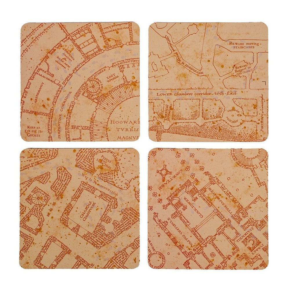 Harry Potter: Marauder's Map Heat Changing Coasters (4pcs)