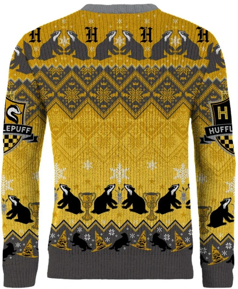 Hufflepuff House Crest Christmas Jumper (Size M)