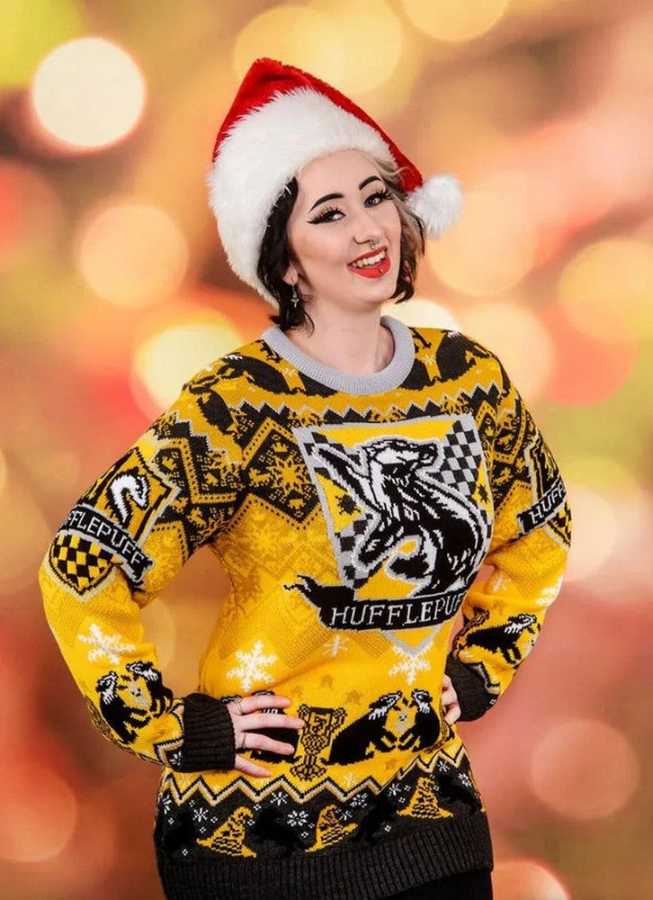 Hufflepuff House Crest Christmas Jumper (Size M)