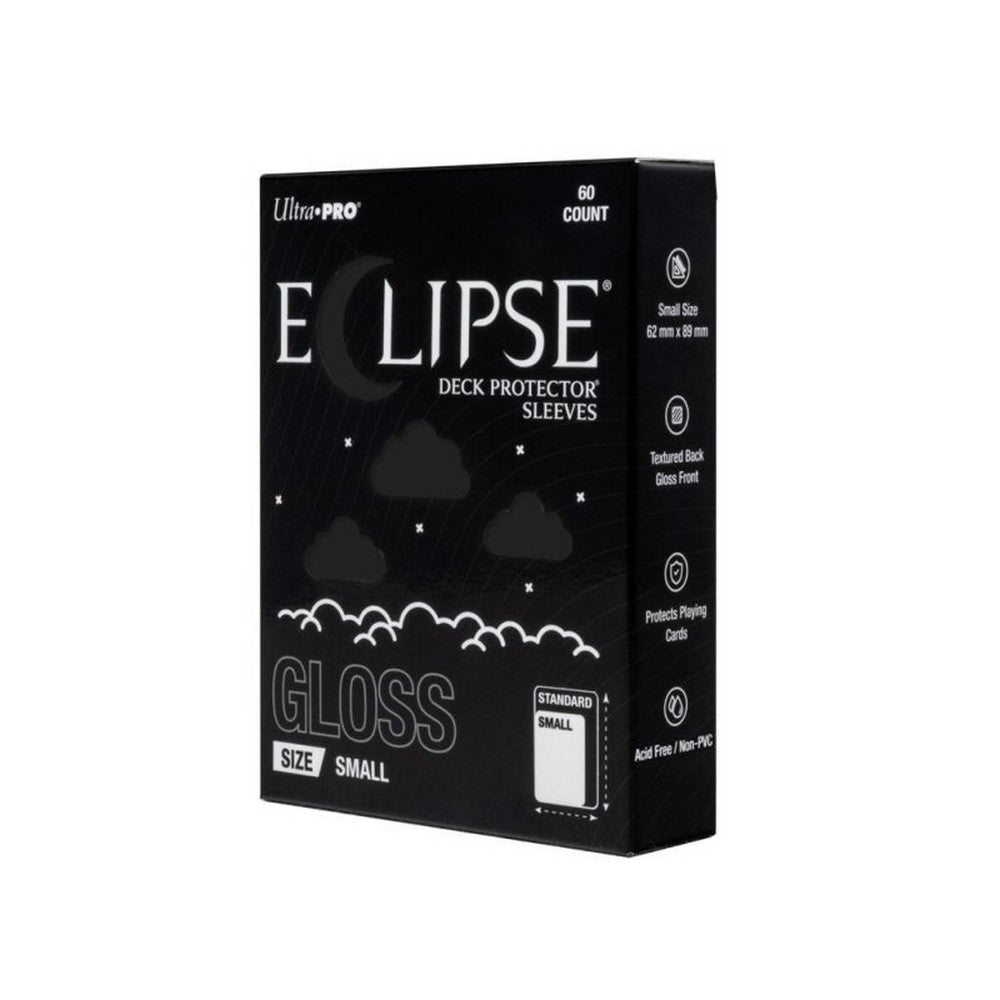 Ultra Pro: UP16710 ECLIPSE Gloss Small DECK PROTECTOR Sleeves: Jet Black - 60ct