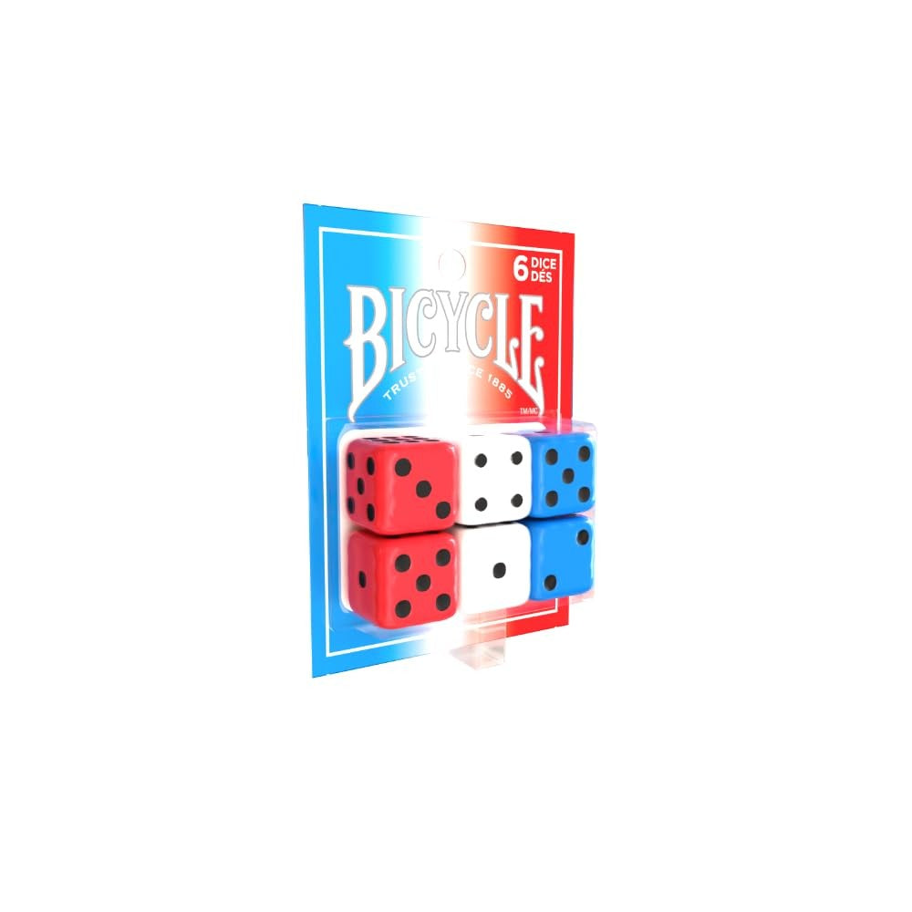 Bicycle Red White Blue 6 Count Dice