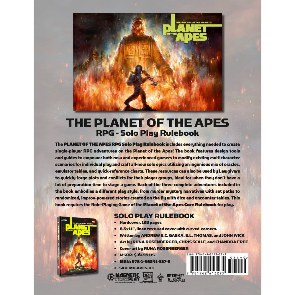 U2 Planet of the Apes RPG: Solo Play Rulebook