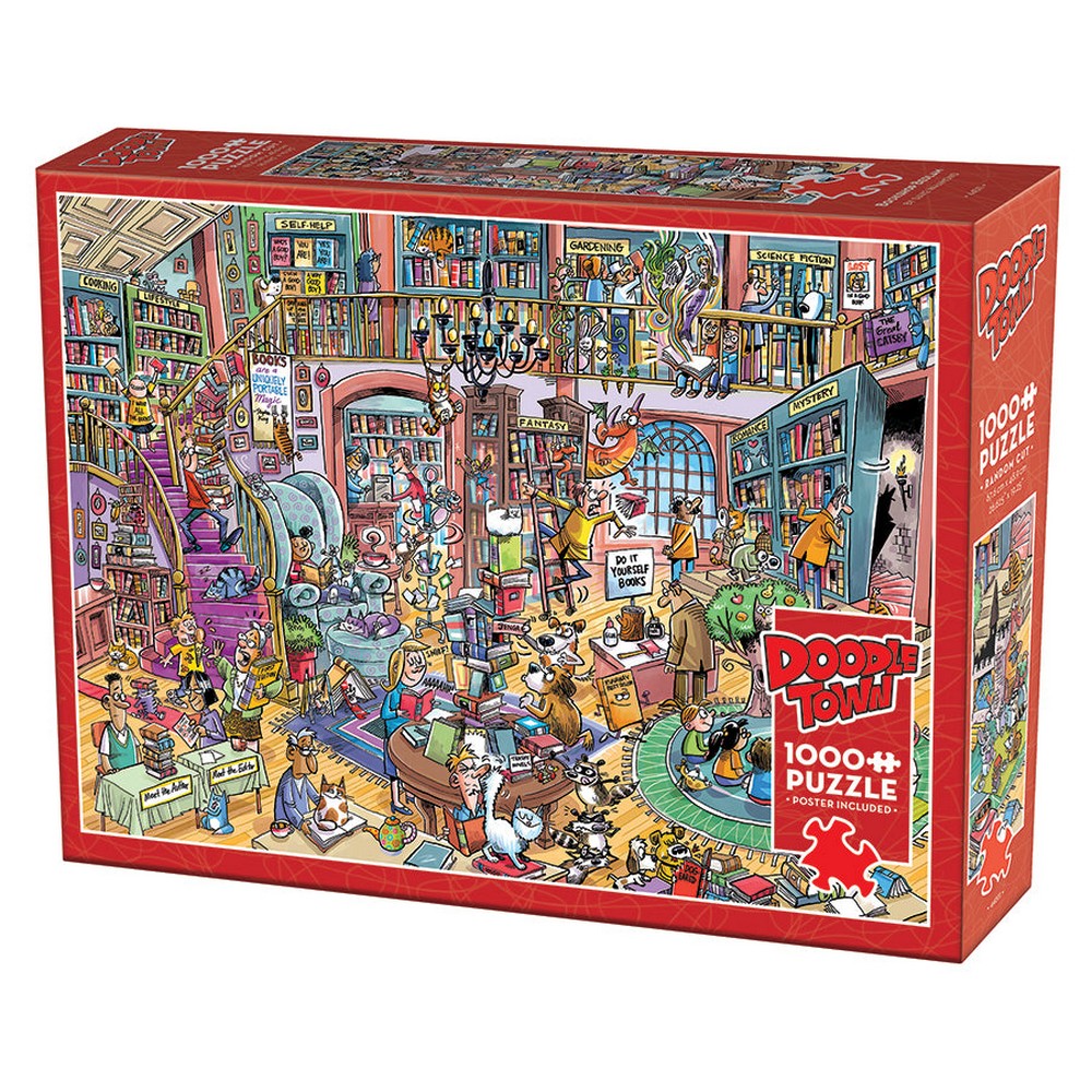 Puzzle - Cobble Hill - DoodleTown: Bookshop Bedlam 1000pc